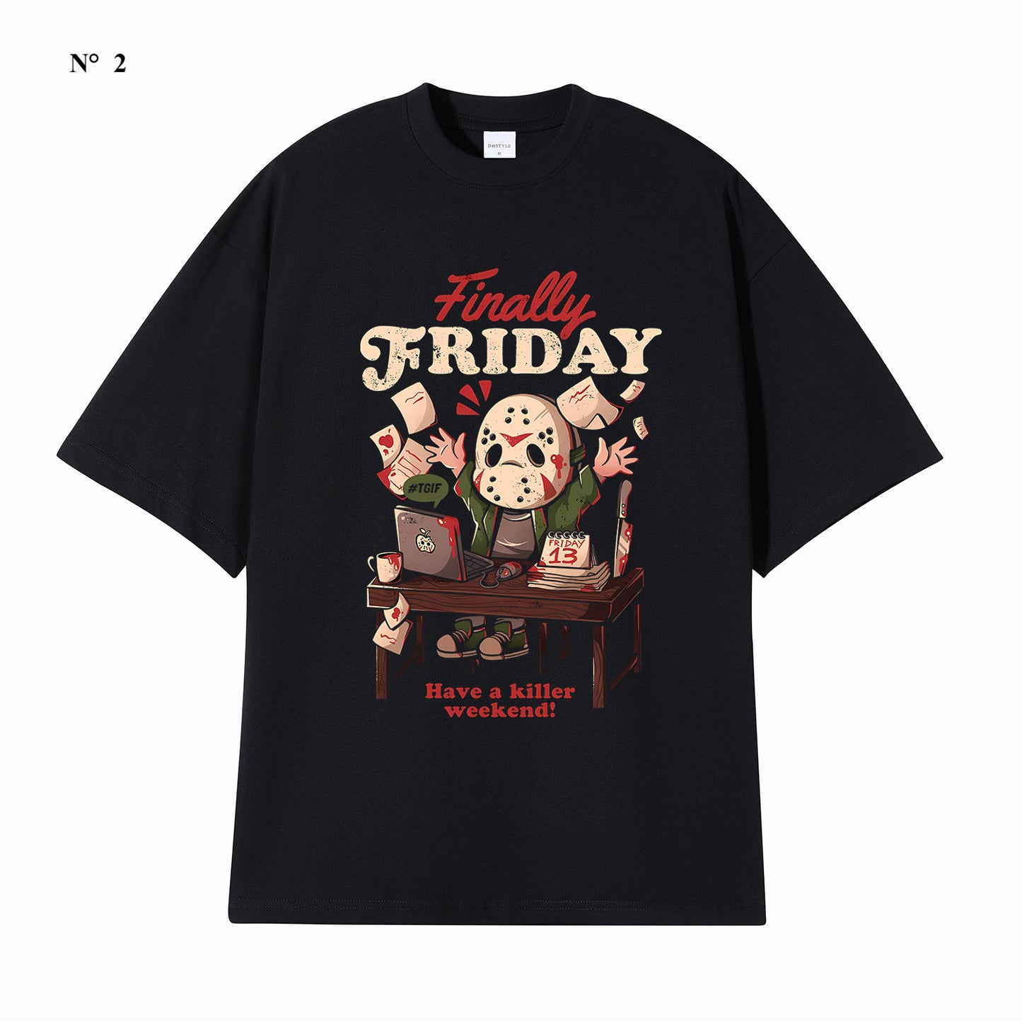T-shirt noir en coton Totoro