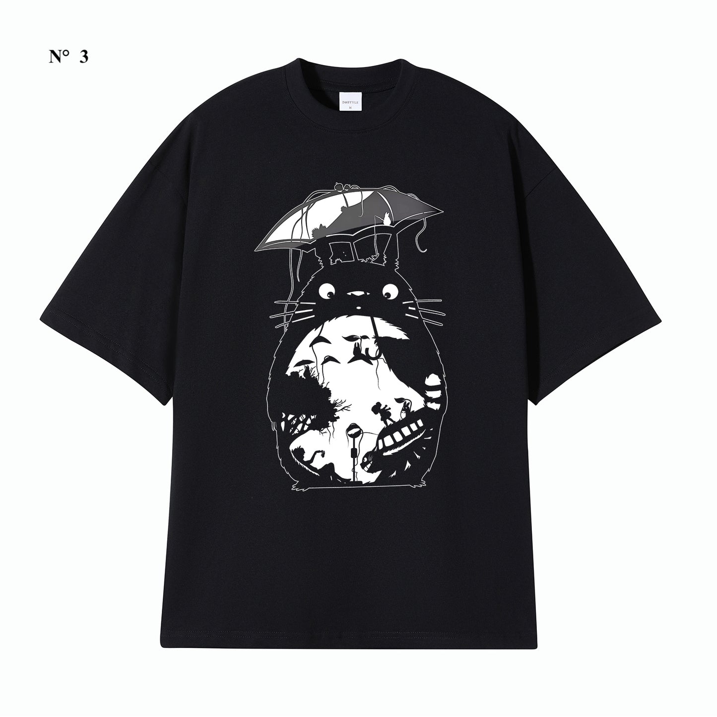 T-shirt noir en coton