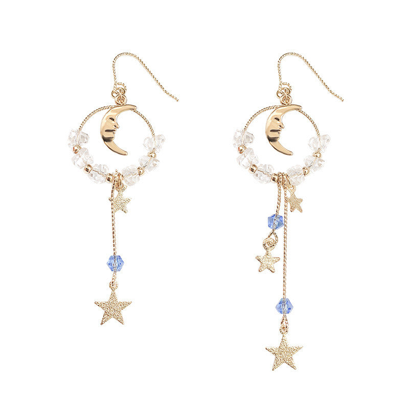 Boucle d'oreilles lune et étoile