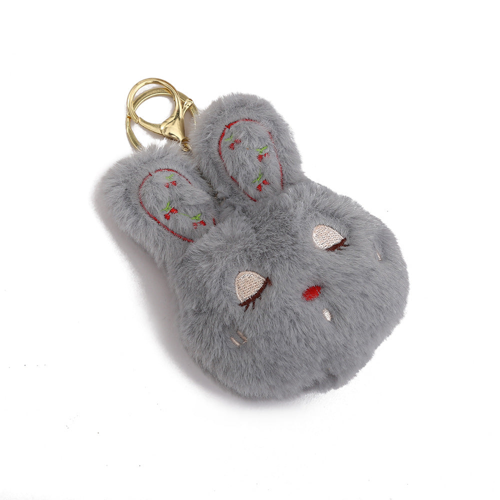 Porte-clés duveteux motif lapin mignon