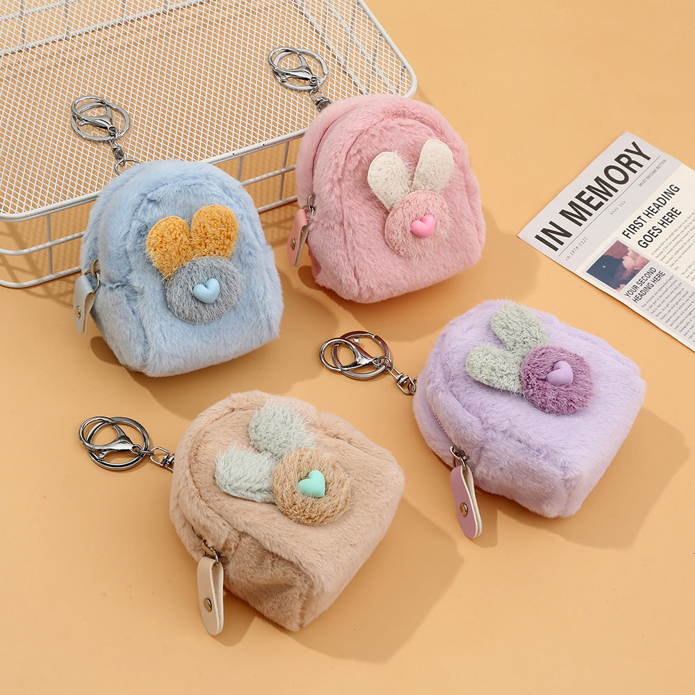 Porte-monnaie en peluche lapin mignon
