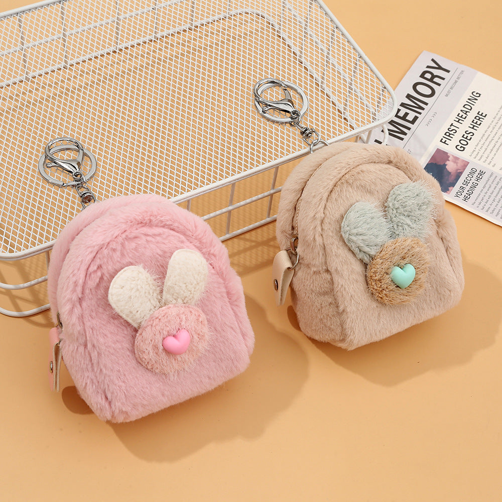 Porte-monnaie en peluche lapin mignon