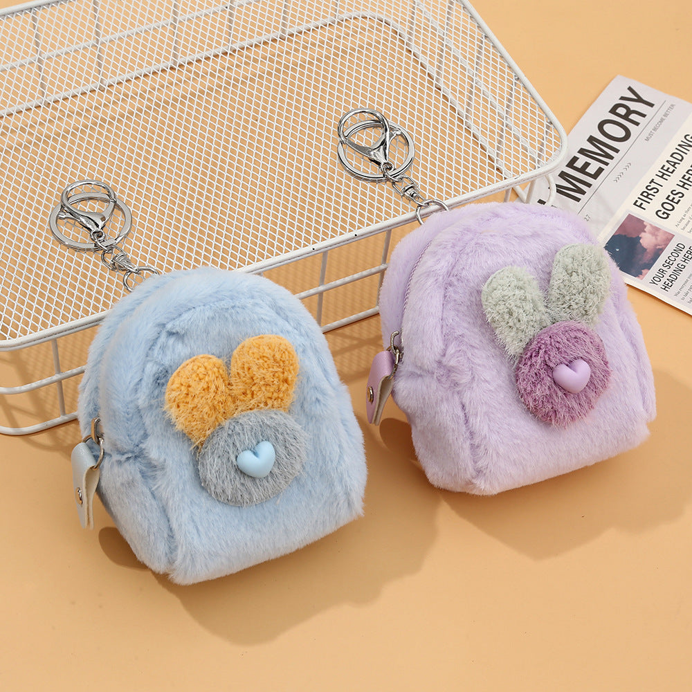 Porte-monnaie en peluche lapin mignon