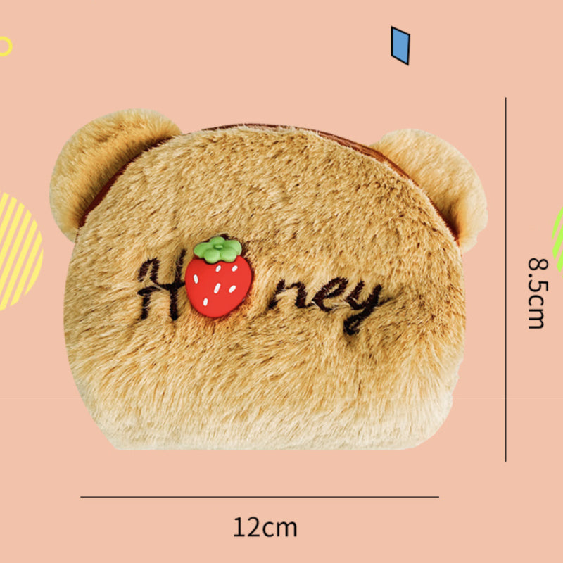 Porte-monnaie en peluche, cadeau noël