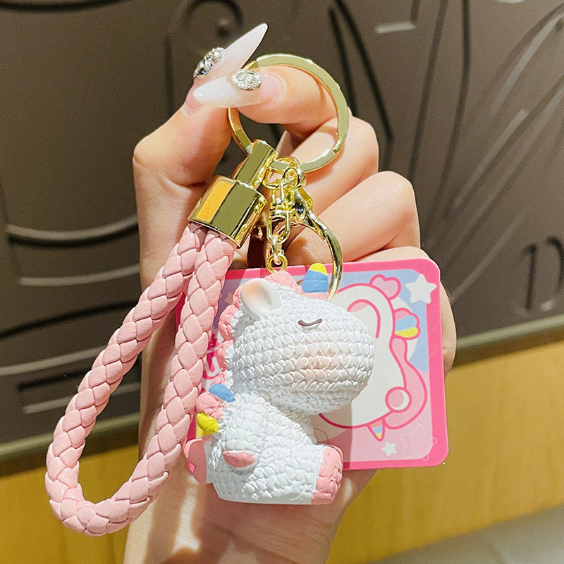 Porte-clé licorne multicouleur