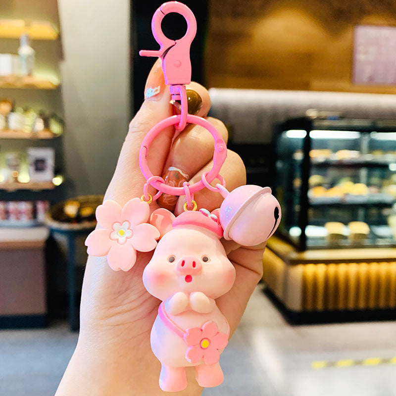 Porte-clés en résine mignon, cochon rose, cadeau pour noël