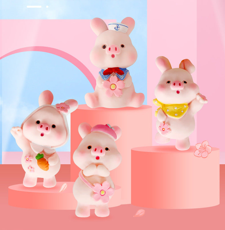 Porte-clés en résine mignon, cochon rose, cadeau pour noël
