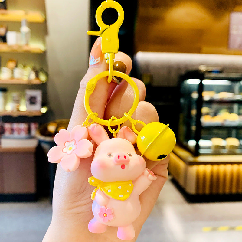 Porte-clés en résine mignon, cochon rose, cadeau pour noël