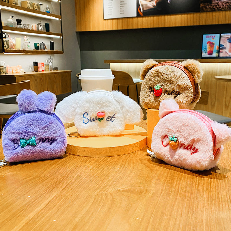 Porte-monnaie en peluche, cadeau noël