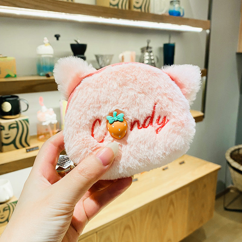 Porte-monnaie en peluche, cadeau noël