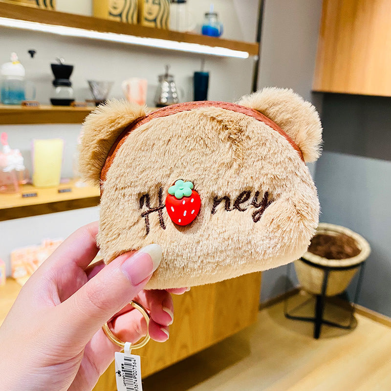 Porte-monnaie en peluche, cadeau noël