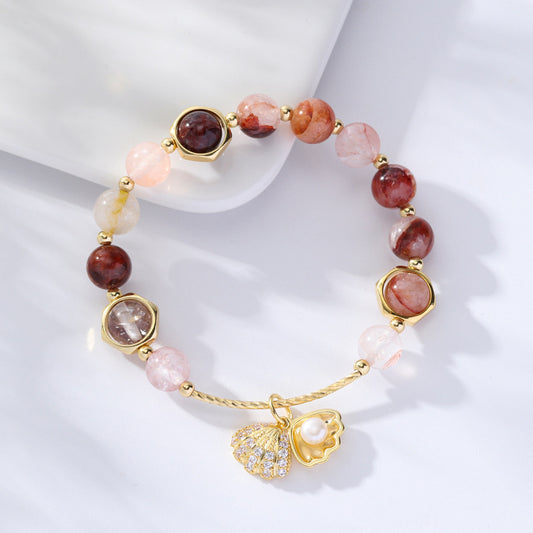 Bracelet élastique en perles de cristal coloré